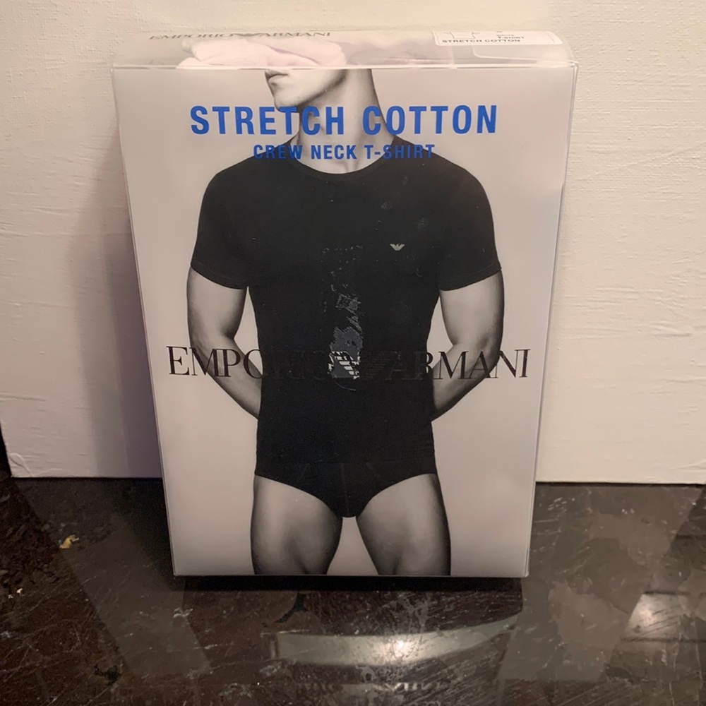 Mens Emporio Armani Stretch Cotton Crew Neck T-Shirt